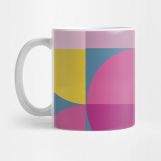 Mid Century Mod Geometry Blue Pink Yellow Mug